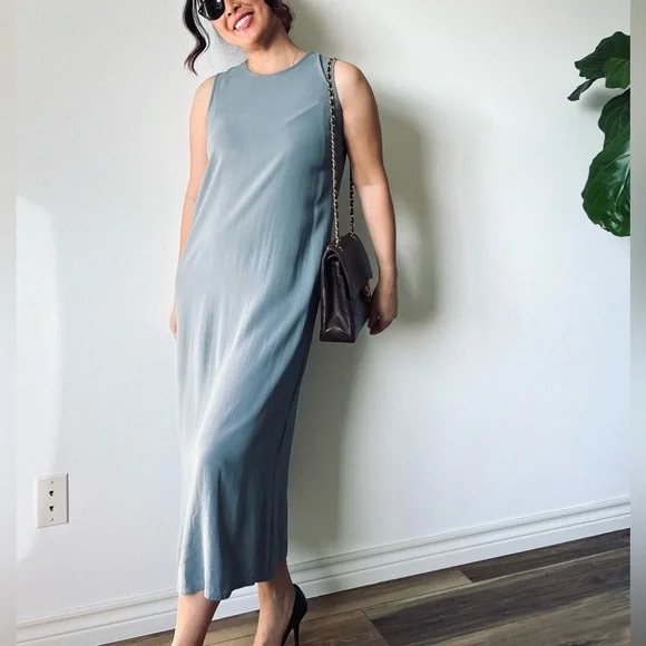 Eileen Fisher Silk MIDI Dress - Picture 2 of 12